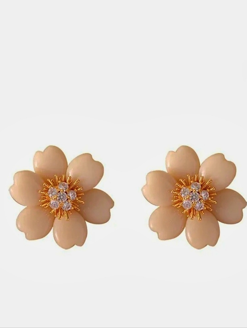 🆕️Bohemian Earrings - Cream‎ Floral Crystal Stud  - Women Jewelry